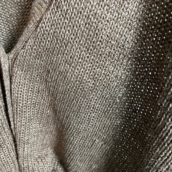 John Patrick vintage Brown Cardigan Sweater with V-neck and Tie Detail - Picture 4 of 10